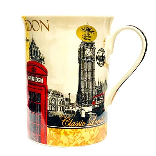 Tasse en Porcelaine Anglaise Londres, Clair - Design Élégant, Haute Qualité, Idéale pour la Maison et le Bureau