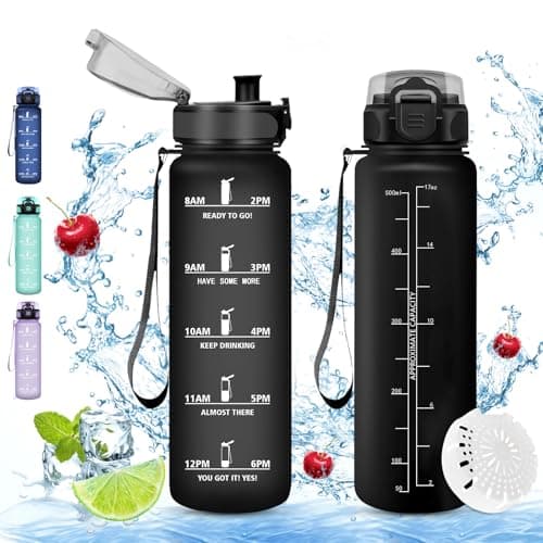 Gourde Sport Vikaster Sans BPA Étanche & Réutilisable Pour Enfant & Adulte — C-mat Noir