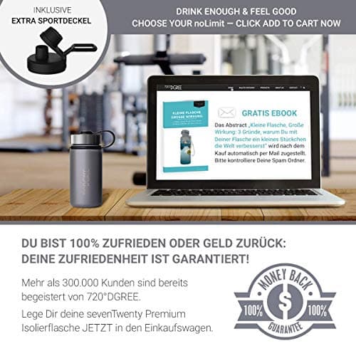 DGREE Bouteille Isotherme noLimit 410ml | Gourde en Acier Inoxydable | Idéal pour Sport et Voyage | Isolée sous vide | C