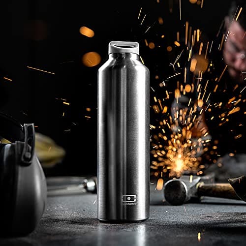 MONBENTO Bouteille Isotherme 12h MB Steel Silver 500ml - Bouteille Inox Sans BPA - Parfaite pour Eau, Thé, Café