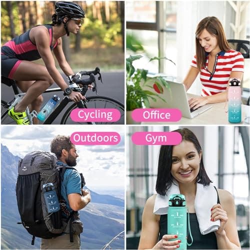 Bouteille d'eau Vikaster sans BPA, Étanche & Réutilisable pour le Sport et les Activités Outdoor, Gourde Randonnée Yoga