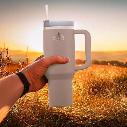 Mont-Clair Tumbler 40oz Isothérique Amande - Gourde Boissons Chaudes et Froides Glacé 48h Froid 10h