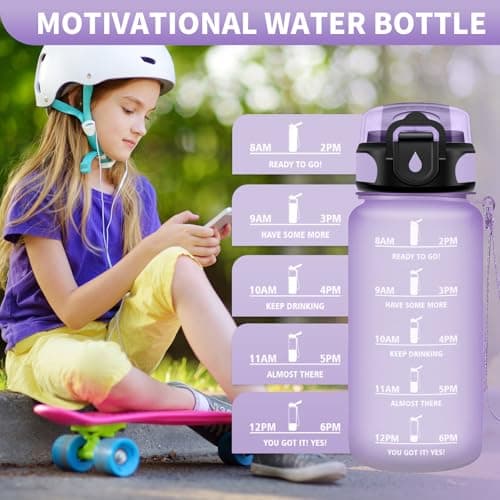 Gourde Sport 500ml pour Enfant et Adulte | Étanche | Motivante | Idéale pour Randonnée, Sport et Yoga | Bouteille Reutil
