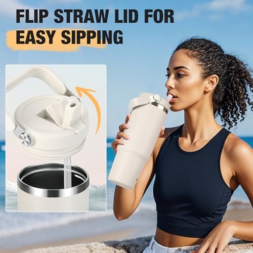 BesWin Gourde isotherme en acier inoxydable – Idéale pour sportifs – Isolation sous vide double paroi Bleu(Clair et prof