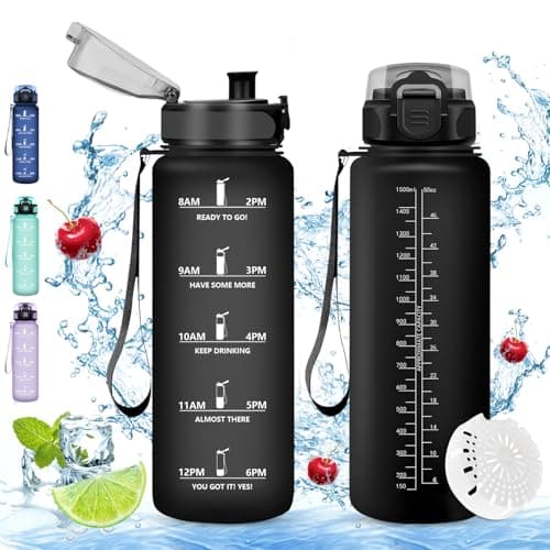 Stylanda Gourde Sport, sans BPA, étanche & réutilisable, convient pour enfant & adulte, sport, yoga, camping, gym — C-mat Noir