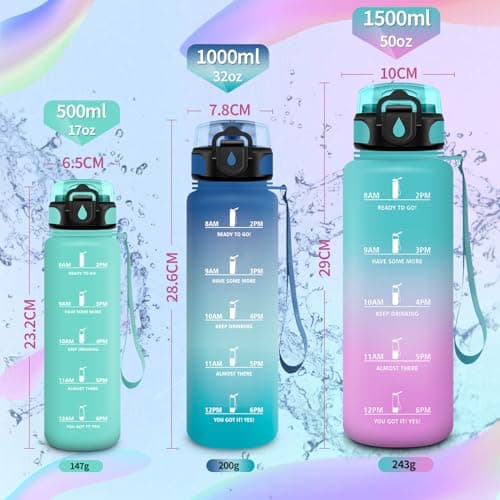 Bouteille d'eau Vikaster sans BPA, Étanche & Réutilisable pour le Sport et les Activités Outdoor, Gourde Randonnée Yoga