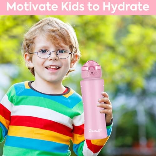 Gourde Oldley de 450ml/15oz pour Enfants - Réutilisable et Sans BPA - Parfaite pour l'École et la Maison - Étanche et Du