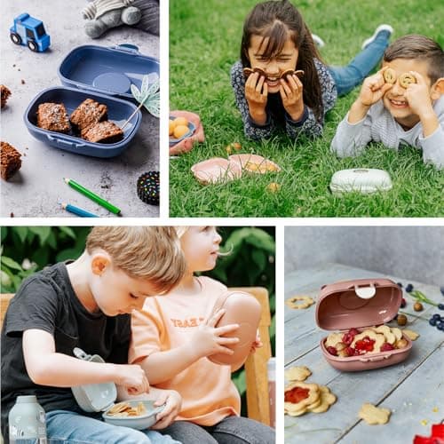Monbento - Boite à Gouter Enfant Sans BPA | Boite à Gouter Fille avec Motif Fleurs | Idéale pour Ecole, Pique-nique et V