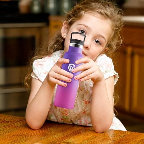 Gourde Isotherme Double Paroi 500ml, Bouteille Inox Étanche Sans BPA pour Enfants et Adultes, Idéale pour Bureau, Extéri