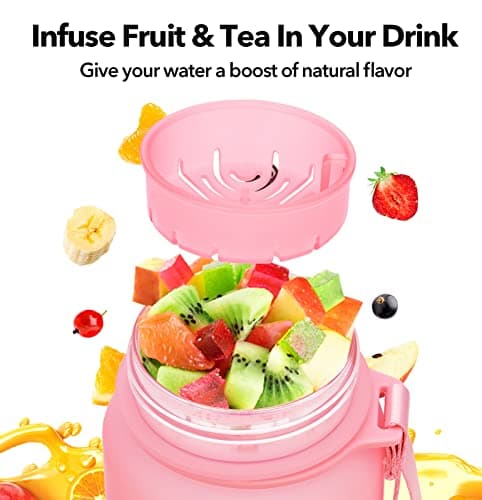 HydroPal Gourde Filtrante 1 Litre, Bouteille d'Eau sans BPA pour Adultes - Motivation & Marqueur de Temps pour Sport, Gy