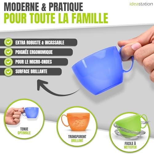 Idea-station tasse café plastique - incassable - idéale pour le camping