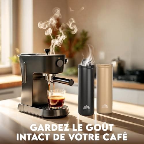 Mont-Clair Tasse Café Écologique 550ml - Mug Isotherme 12h - 100% Étanche en Acier Inoxydable Recyclé