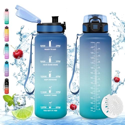 Gourde Sport Vikaster Sans BPA Étanche & Réutilisable Pour Enfant & Adulte — D-bleu+vert-1