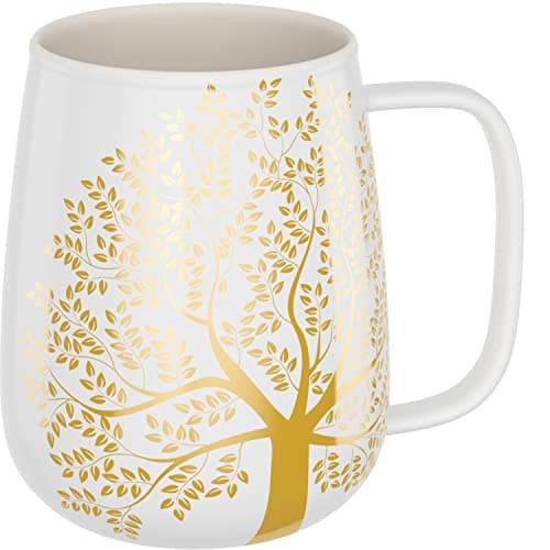amapodo Tasse à café en porcelaine 600ml XXL - Sans plastique - Cadeaux pour hommes — Porcelaine: Blanc