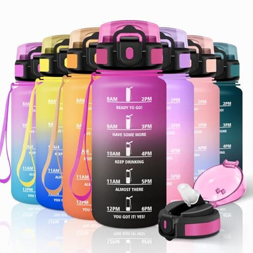 Motswedi Gourde Sport Réutilisable Roseclair et Rouge pour Enfant et Adulte Fitness et Randonnée — Violet Rouge & Noir
