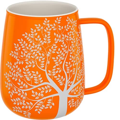 amapodo Tasse à café en porcelaine 600ml XXL - Sans plastique - Cadeaux pour hommes — Porcelaine: Orange
