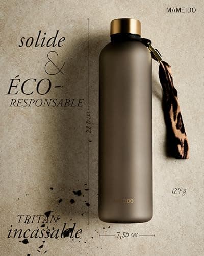 MAMEIDO Gourde 1,5 l | Design Plastique | Marqueur de Temps de Motivation