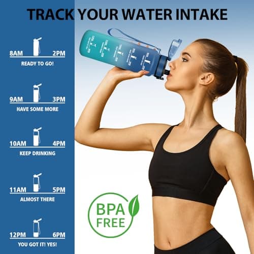 Gourde HoneyHolly Sport 500ml, Filtrante et Temps Marcateur, Idéale pour Sport, Fitness et Yoga, Sans BPA, 500ml