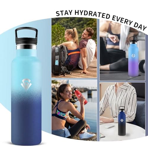 Gourde isotherme sport 500ml anti-fuite double isolation bouteille inoxydable randonnée voyage camping
