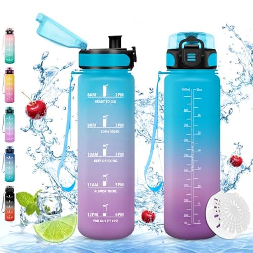 Gourde Sport Vikaster Sans BPA Étanche & Réutilisable Pour Enfant & Adulte — D-bleu+violet