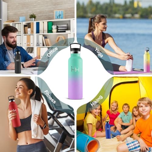Bouteille Isotherme Inox 500ml Facile à Transporter Pour Bureau Voyage Camping École 24h Froid 12h ChaudSans BPA