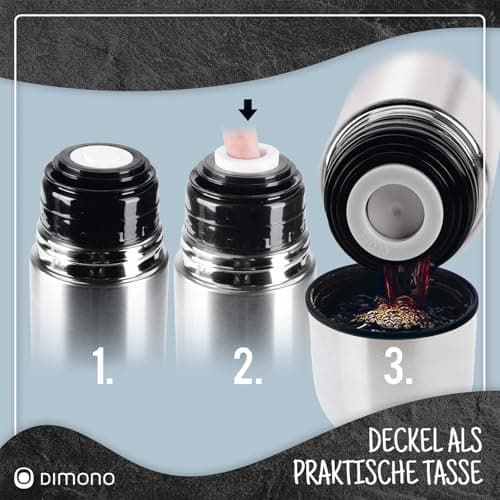 Bouteille thermos en acier inoxydable double paroi anti-fuite, garde les boissons chaudes & froides (500 ml) - Avec bros