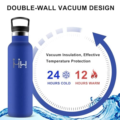 Gourde Isotherme 500ml Anti-Fuite, Double Isolation 24h Froid & 12h Chaud - Bouteille Paille pour Voyage, Camping, École