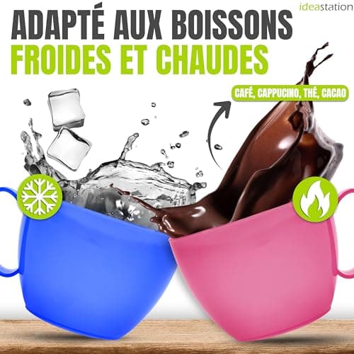 Idea-station tasse café plastique - incassable - idéale pour le camping