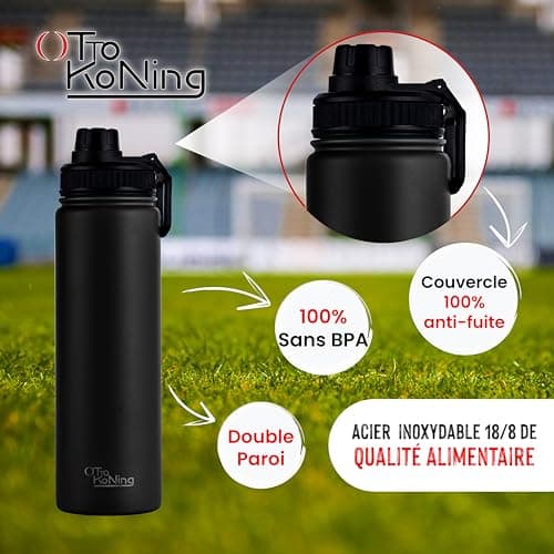 Gourde Isotherme 750 ml en Acier Inoxydable Double Paroi - Garde le Froid 16h & le Chaud 10h, Anti-fuite Sans BPA pour l