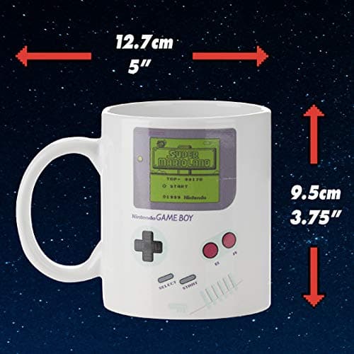 Tasse Changeante de Chaleur Gameboy - Cadeau Officiel pour Gamers et Nerds, 290ml (10 fl oz), Noir