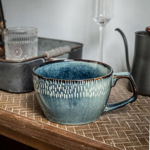 Grand bol à soupe avec poignée | Capacité de 600 ml | Idéal pour le petit-déjeuner | Convient aux desserts au lait | Oeu