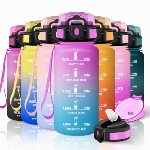 Motswedi Gourde Sport Réutilisable Roseclair et Rouge pour Enfant et Adulte Fitness et Randonnée — Rose Rouge & Cyan