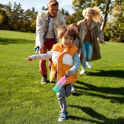 Vikastar Gourde Isotherme BPA-Free 500ml Anti-Fuite pour Enfants, Bouteille Étanche Froid/Chaud pour Sport, École et Cyc
