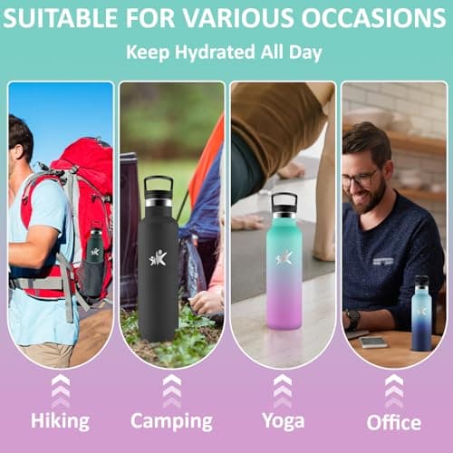 Gourde Isotherme Inox 500ml Anti Fuite pour Randonnée & Camping