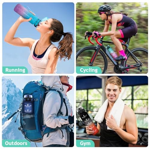 Stylanda Gourde Sport, sans BPA, étanche & réutilisable, convient pour enfant & adulte, sport, yoga, camping, gym