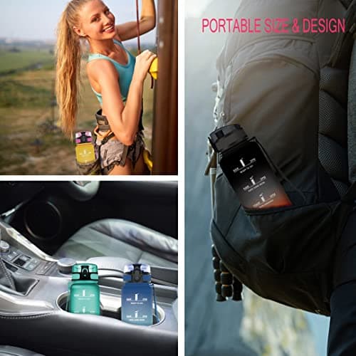 Vikaster Gourde Sport Mat Rose Clair - 500 ML Bouteille d'Eau Sans BPA Étanche & Réutilisable avec Filtre & Marqueur de