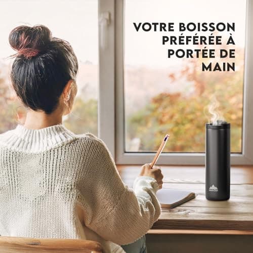 Mont-Clair Tasse Café Écologique 550ml - Mug Isotherme 12h - 100% Étanche en Acier Inoxydable Recyclé