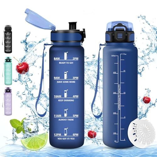 Gourde Sport Vikaster Sans BPA Étanche & Réutilisable Pour Enfant & Adulte — C-bleu Marine Mat