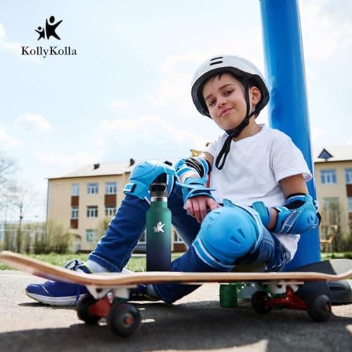 KollyKolla Gourde Isotherme Enfant 500ml, Bouteille Acier Inoxydable Étanche Réutilisable, sans BPA, Gourde Paille, Bout