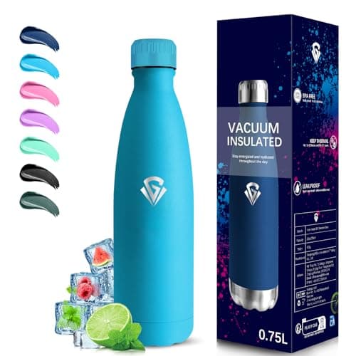 Gourde Grsta Isotherme 500ml Rose - 24h Froid & 12h Chaud, Anti-Fuite, Inox Sans BPA, Facile à Transporter, Bouteille d' — Bleu Ciel