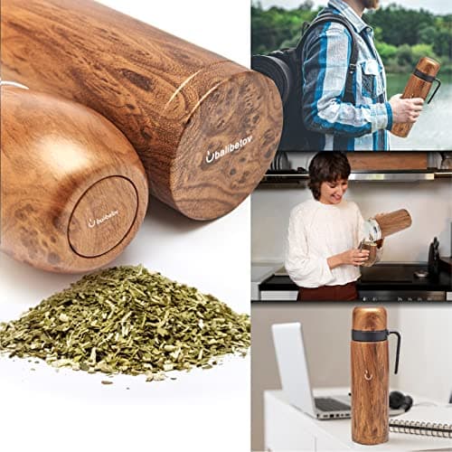 BALIBETOV Yerba Mate Tasse Set pour Hommes et Femmes - Design Moderne, Thermos Acier Inoxydable, Idéal pour le Travail e