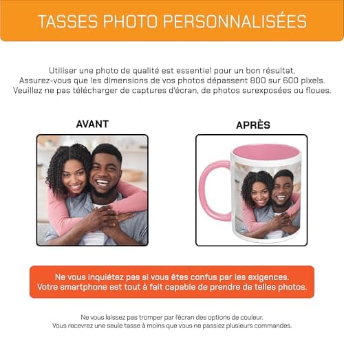 Mug Personnalisé Haute Qualité | Idée Cadeau Original pour Homme et Femme | Impression Personnalisée avec Photo et Texte