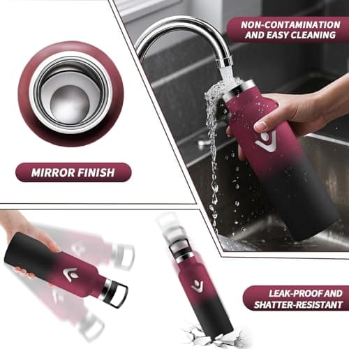 HoneyHolly Bouteille Isotherme 500ml, Gourde INOX à Double Paroi avec Paille, Réutilisable sans BPA, Anti-Fuite – Idéale