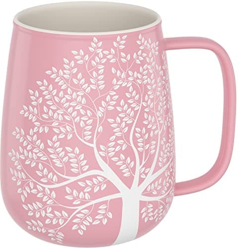 amapodo Tasse à café en porcelaine 600ml XXL - Sans plastique - Cadeaux pour hommes — Porcelaine: Rose