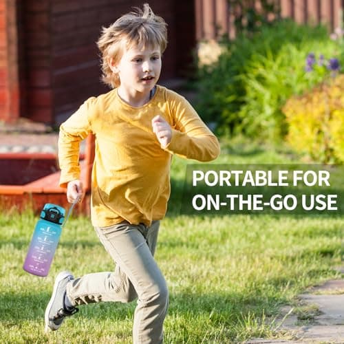 Bouteille d'Eau Enfant 500ml Motivante Étanche et Réutilisable pour Sport de Plein Air et Bureau