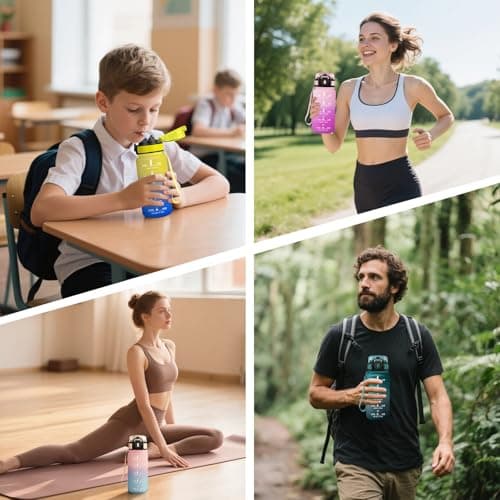 Motswedi Gourde Sport Réutilisable Roseclair et Rouge pour Enfant et Adulte Fitness et Randonnée