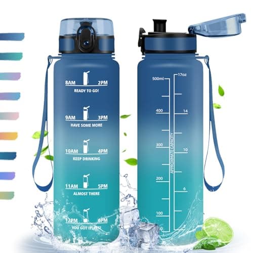 Gourde HoneyHolly Sport 500ml, Filtrante et Temps Marcateur, Idéale pour Sport, Fitness et Yoga, Sans BPA, 500ml