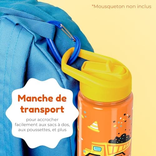 Gourde Isotherme Enfant Anti-fuite (8 oz) sans BPA, Bouteille Boisson Chaude/Froide Double Paroi Inox 414ML, 24h Isolati
