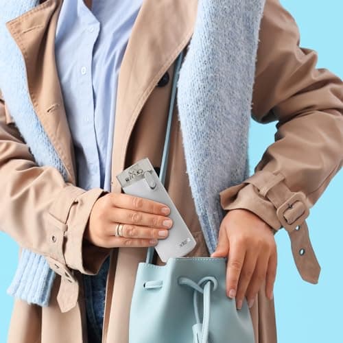 Petite Gourde Exllena Isotherme Gris Clair pour Sport et Bureau avec Paille OUVrage Facile et Ultra-Compact