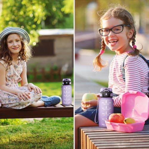 Gourde Sport 500ml pour Enfant et Adulte | Étanche | Motivante | Idéale pour Randonnée, Sport et Yoga | Bouteille Reutil